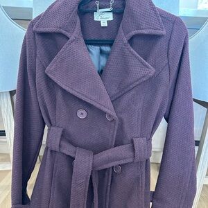 J2 JouJou Burgundy Wool Blend Pea Coat